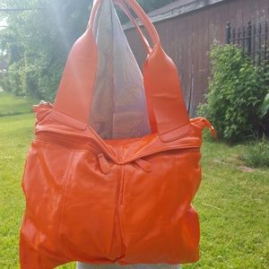 Orange Patin Leather Purse